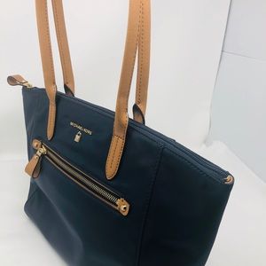Michael Kors Nylon Dark Navy Satchel Purse NEW